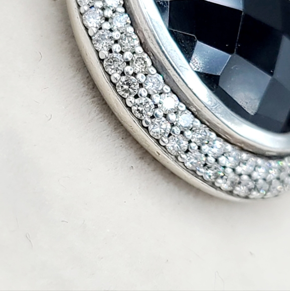 David Yurman Cerise 18mm Black Onyx Diamond Pendant - Picture 9 of 10